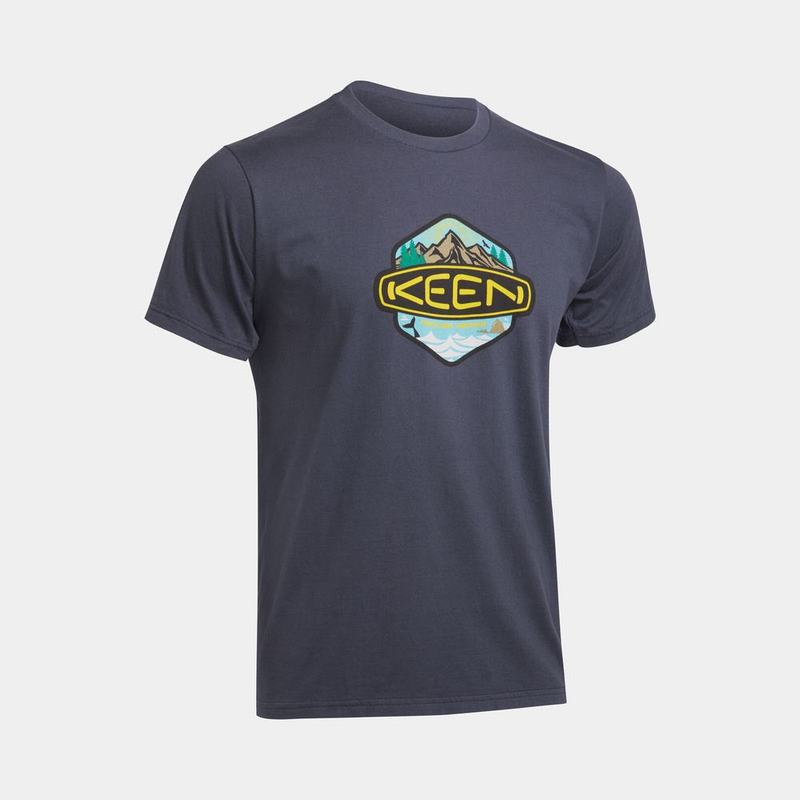 Playeras Keen Badge Para Hombre Azul Marino - Ropa Keen Mexico (284513-TGS)